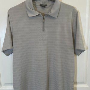Gray zippered polo shirt